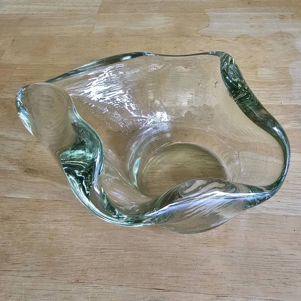 Midcentury‎ Handblown Glass Bowl Vintage Mint